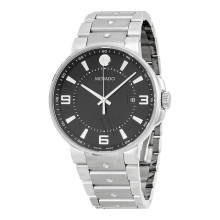 movado se pilot chronograph silver dial men's watch