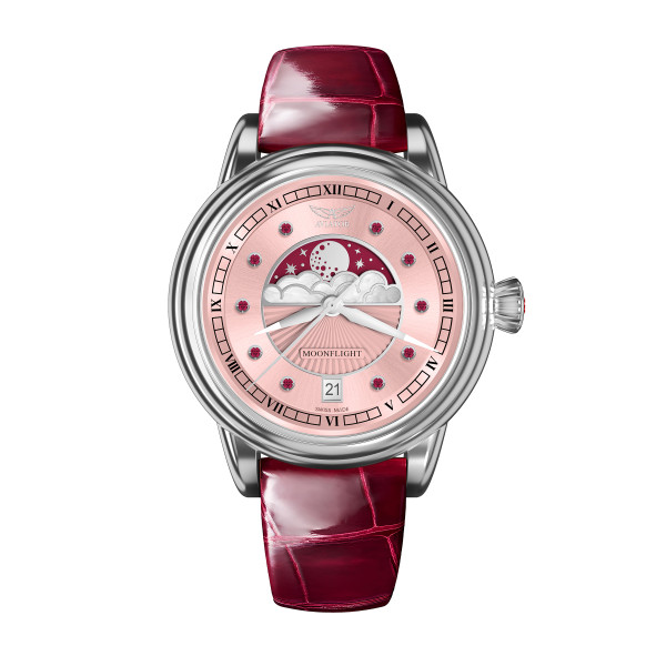 ЧАСОВНИК АVIATOR DOUGLAS MOONFLIGH GEMSTONE EDITION RUBY 36MM V.1.33.0.417.4