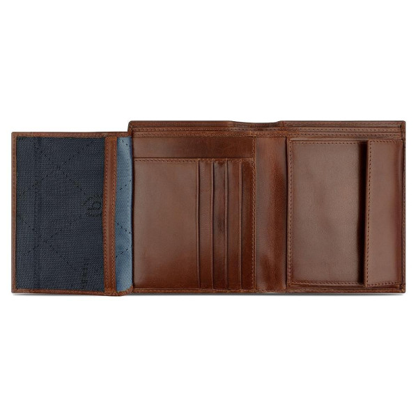 Мъжки портфейл Bugatti - Nobile Vertical With Flap, тъмнокафяв