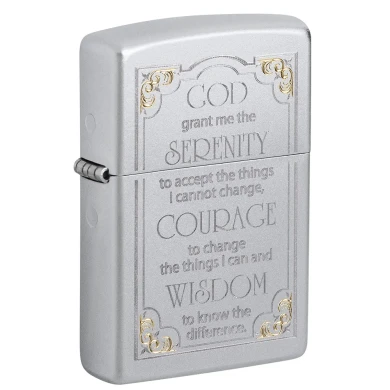 Запалка Zippo Serenity Prayer, Satin Chrome