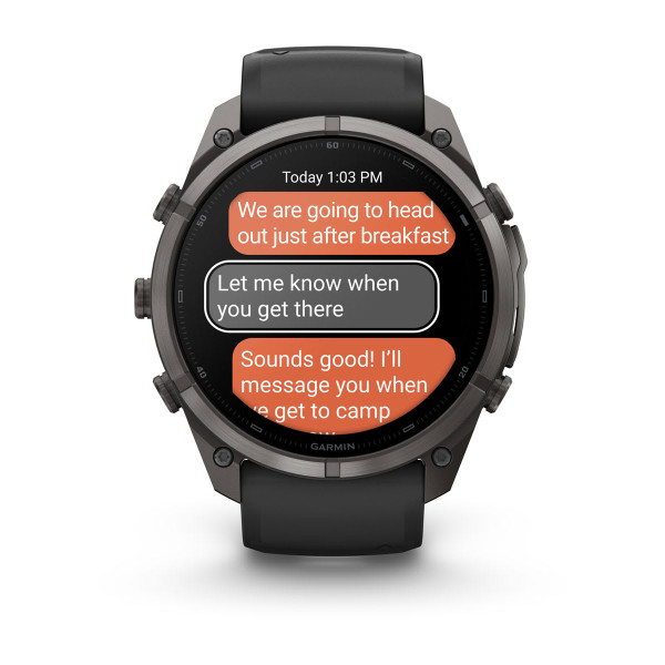 Garmin Fenix 9 Pro inReach Carbon Gray DLC Titanium с Black/Pebble Grey силиконова каишка 010-04337-11