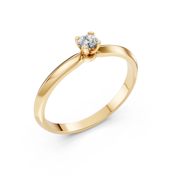 Cara пръстен с диамант 0.15 ct – ЗЛАТНО БИЖУ 14К K101-10089Y(3.4)/14K