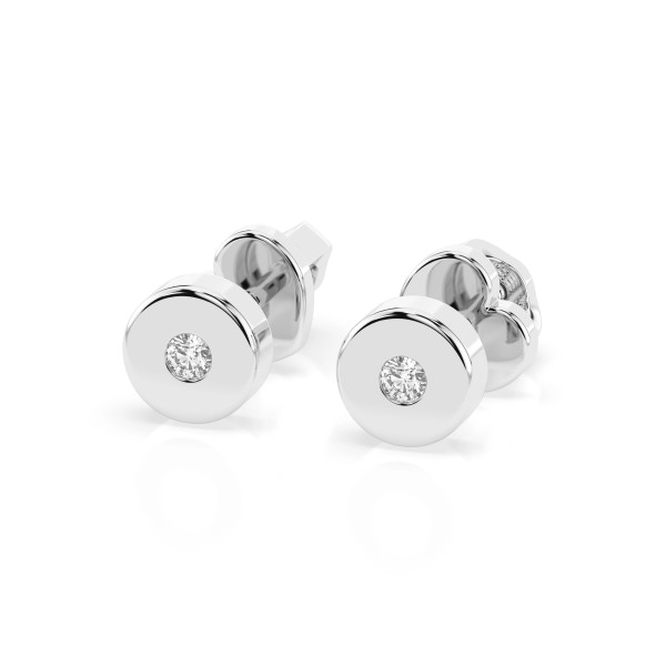Cara обеци с диаманти 0.04 ct – ЗЛАТНО БИЖУ 14К K102-10050W/14K