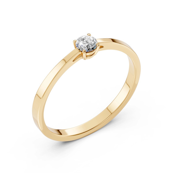 Cara пръстен с диамант 0.20 ct – ЗЛАТНО БИЖУ 14К K101-10012/1Y(3.7)/14K