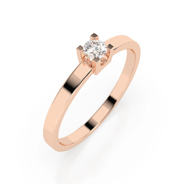 Cara пръстен с диамант 0.10 ct – ЗЛАТНО БИЖУ 14К K101-10036R(3.0)/14K