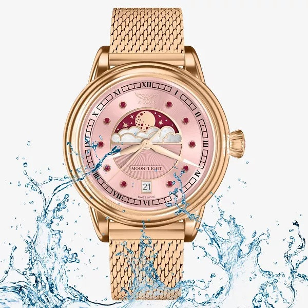 ЧАСОВНИК АVIATOR DOUGLAS MOONFLIGH GEMSTONE EDITION RUBY 36MM V.1.33.2.418.5