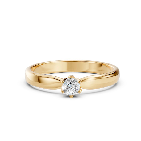 Cara пръстен с диамант 0.20 ct – ЗЛАТНО БИЖУ 14К K101-10040Y(3.7)/14K