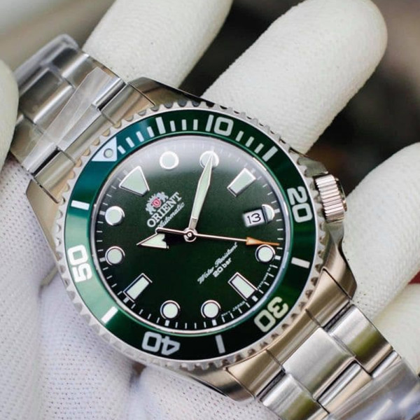 часовник orient ra ac0k02e автоматичен дайвър зелен циферблат classicwatches.bg