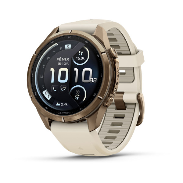Garmin Fenix 9 Pro inReach Autumn Gold Titanium с Cream/French Grey силиконова каишка 010-04335-21