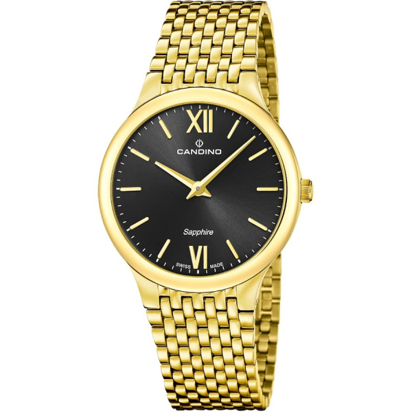 Часовник candino c4790 4 мъжки черен циферблат златно покритие classicwatches.bg
