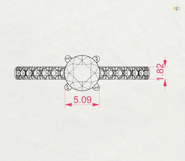 Златен пръстен с диамант CARA 0.50+0.21ct GIA сертификат K101-10094W