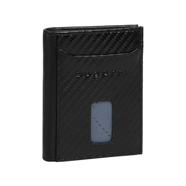Калъф за карти и документи Bugatti - Secure Slim Carbon, черен