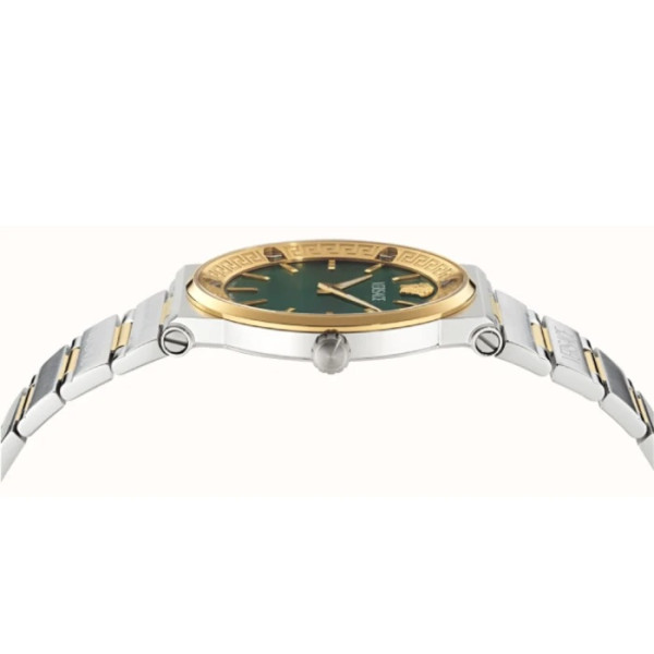 часовник versace ve5q00526 стоманен корпус със златисто покритие и сапфирно стъкло classicwatches.bg