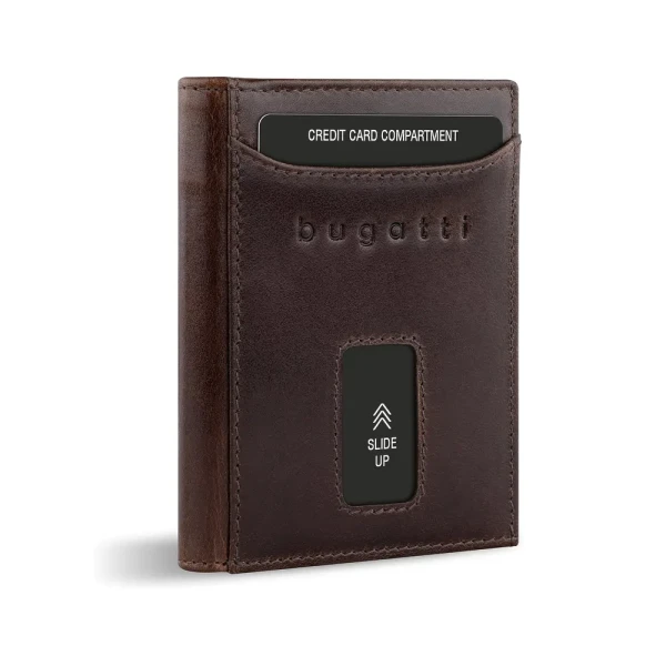 Калъф за карти и документи Bugatti - Secure Slim, кафяв