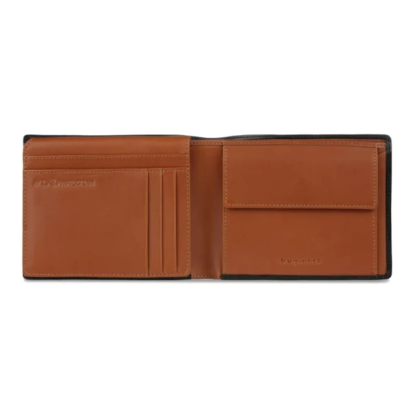 Мъжки портфейл Bugatti - Roccia Flap, RFID защита, черен