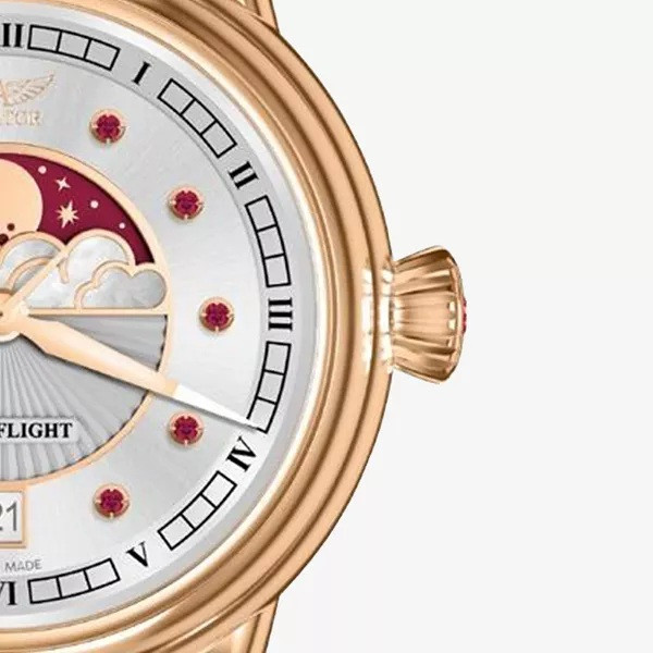 ЧАСОВНИК АVIATOR DOUGLAS MOONFLIGH GEMSTONE EDITION RUBY 36MM V.1.33.2.420.5