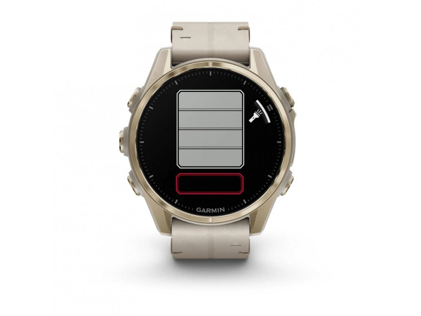 GARMIN FENIX 8 43MM AMOLED SAPPHIRE SOFT GOLD STAINLESS STEEL С FOG GRAY КОЖЕНА КАИШКА 010-02903-40