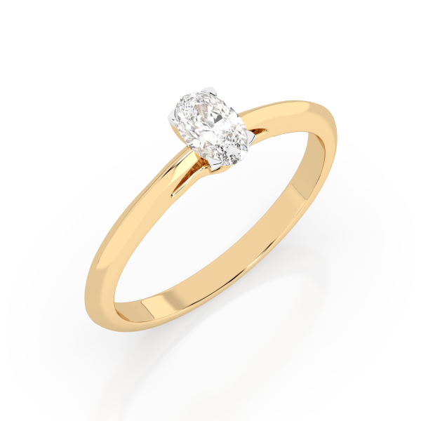 CARA Златен пръстен с диамант 0.40 ct GIA сертификат K101-10190Y OV