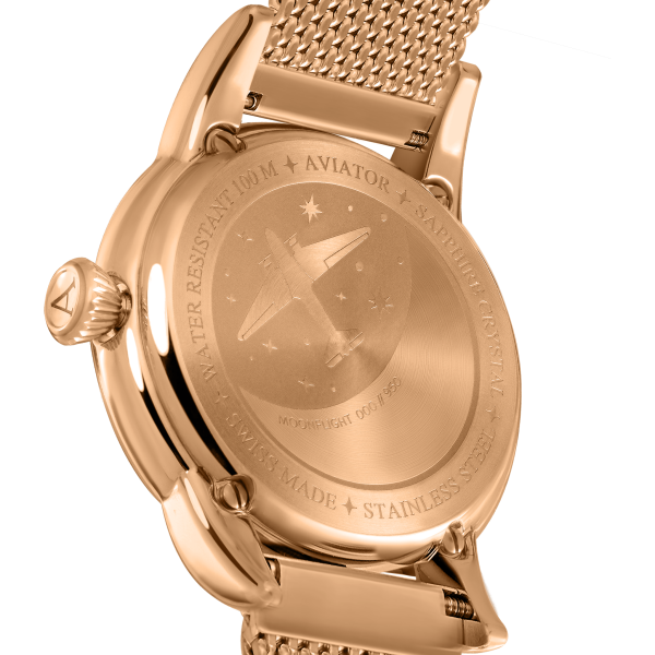 Часовник AVIATOR DOUGLAS MOONFLIGHT DIAMONDS 36M V1.33.2.383.5