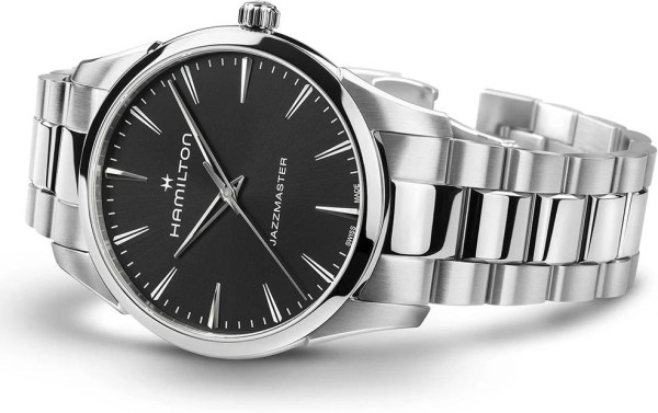 hamilton jazzmaster quartz black dial steel bracelet classicwatches.bg
