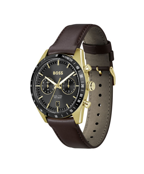 HUGO BOSS 1514285 мъжки спортно-елегантен часовник с жълто PVD – classicwatches.bg