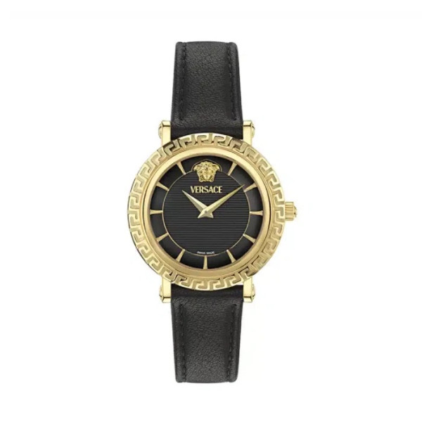 часовник versace ve5l00226 дамски черен циферблат кожена каишка classicwatches.bg