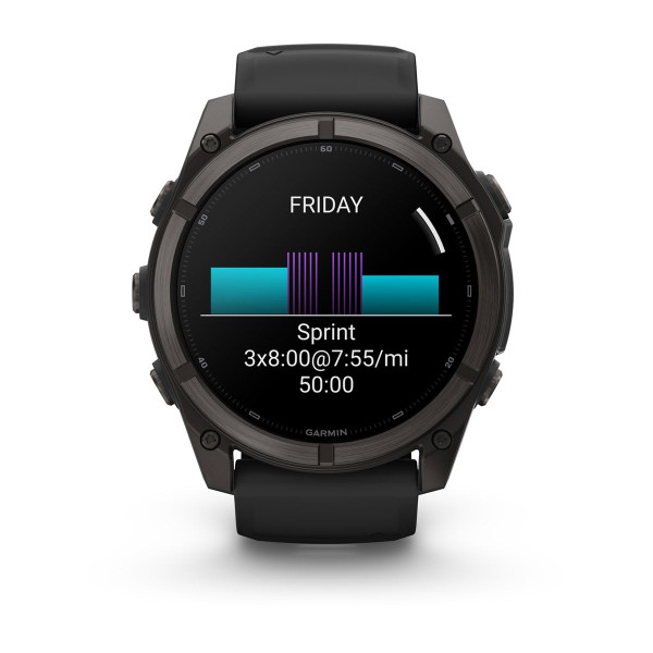 Garmin Fenix 9 Carbon Grey DLC Titanium с Black силиконова каишка 010-04763-11