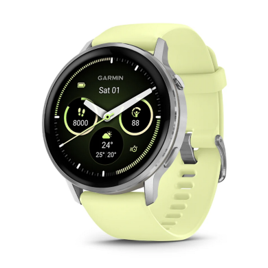 ЧАСОВНИК GARMIN VENU 4 45ММ SILVER С CITRON СИЛИКОНОВА КАИШКА 010-03014-02