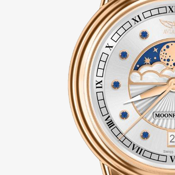 Часовник AVIATOR DOUGLAS MOONFLIGHT GEMSTONE EDITION BLUE SAPHIRE  36M V.1.33.2.416.4