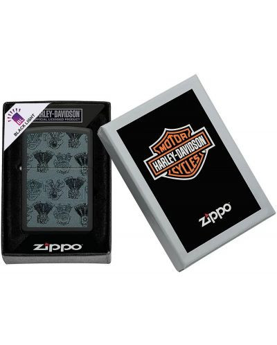 Запалка Zippo - Harley-Davidson® Design Black Light Logo