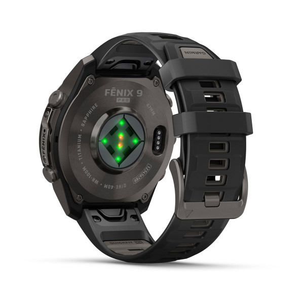 Garmin Fenix 9 Pro Carbon Gray DLC Titanium с Black/Pebble Grey силиконова каишка 010-04336-16