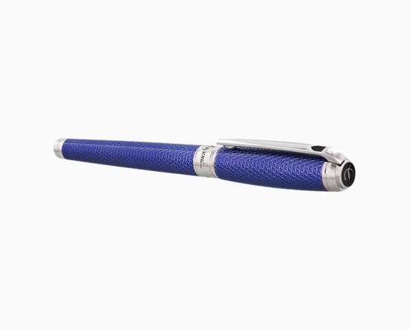 Писалка S.T.Dupont LINE D LARGE OCEAN BLUE AND PALLADIUM LACQUERED FIREHEAD GUILLOCHE 410001L