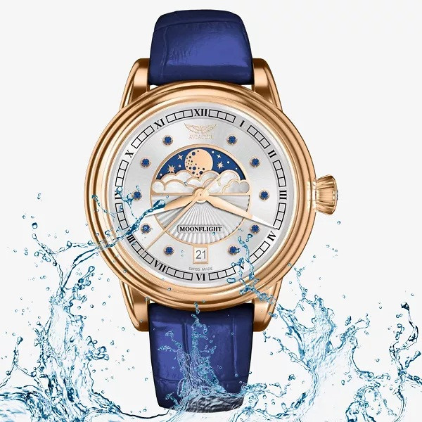 Часовник AVIATOR DOUGLAS MOONFLIGHT GEMSTONE EDITION BLUE SAPHIRE  36M V.1.33.2.416.4