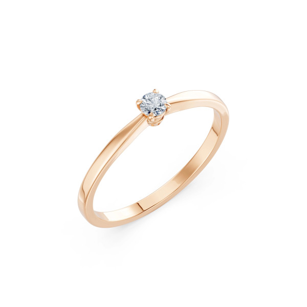Cara пръстен с диамант 0.10 ct – ЗЛАТНО БИЖУ 14К K101-10116R(3.0)/14K