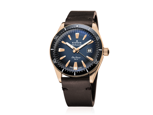 EDOX SKYDIVER LIMITED EDITION AUTOMATIC 42MM MEN`S WATCH 80126 BRN BUIDR