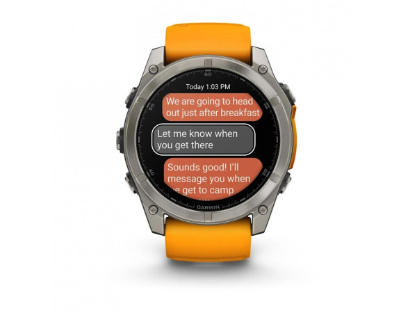 GARMIN FENIX 8 51MM AMOLED SAPPHIRE TITANIUM СЪС SPARK ORANGE/GRAPHITE СИЛИКОНОВА КАИШКА 010-02905-11