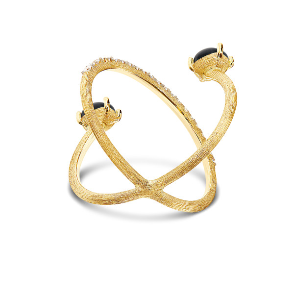 NANIS DANCING MYSTERY BLACK ONYX ПРЪСТЕН ОНИКС, ДИАМАНТИ AS53-597