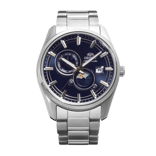 часовник orient ra ak0315l автоматичен тъмносин циферблат sun and moon classicwatches.bg