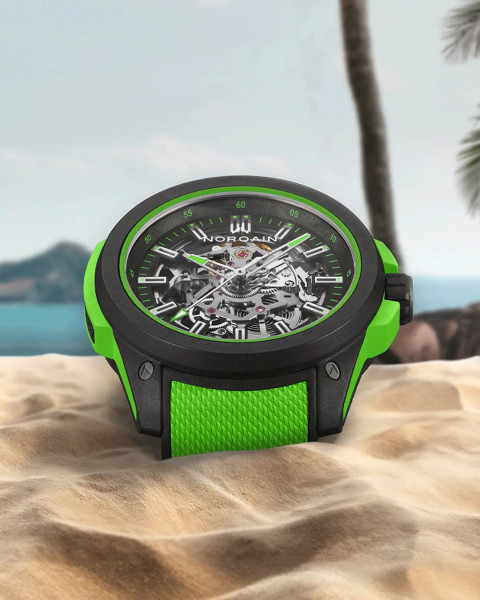 Часовник NORQAIN Wild ONE Skeleton 42mm Gecko NNQ3000QBE2AS/B014