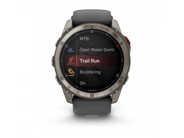 Garmin fēnix 8 Pro 51mm страничен изглед с титанов безел и метални бутони – classicwatches.bg