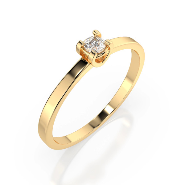 Cara пръстен с диамант 0.10 ct – ЗЛАТНО БИЖУ 14К K101-10022Y(3.0)/14K