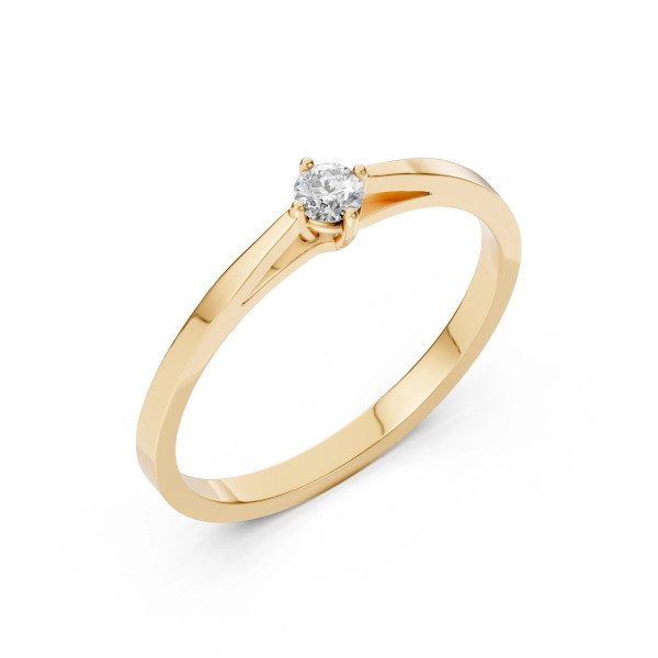 Cara пръстен с диамант 0.10 ct – ЗЛАТНО БИЖУ 14К K101-10125Y(3.0)/14K