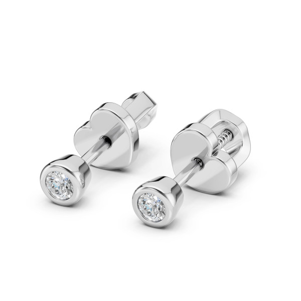Cara обеци с диаманти 0.10 ct – ЗЛАТНО БИЖУ 14К K102-10010W(2.3)/14K