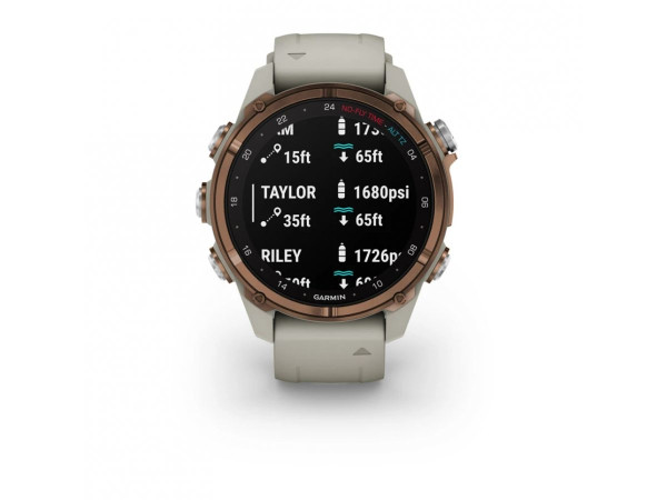 GARMIN DESCENT MK3I 43ММ BRONZE PVD ТИТАН С FRENCH GREY СИЛИКОНОВА КАИШКА 010-02753-14