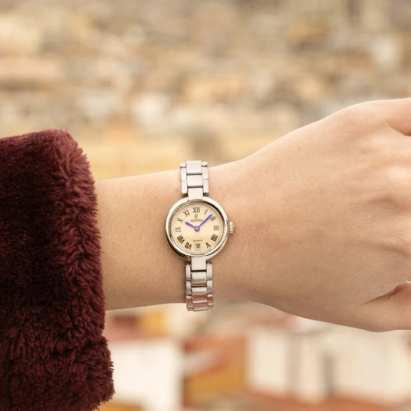 часовник festina f20784/3 елегантен дамски модел шампанско с дата classicwatches.bg