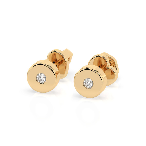 Cara обеци с диаманти 0.04 ct – ЗЛАТНО БИЖУ 14К K102-10050Y/14K