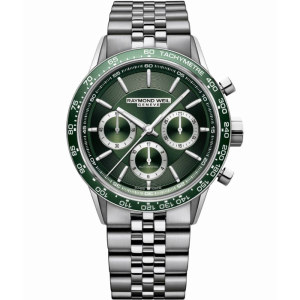 часовник raymond weil freelancer 7741 st7 52021 зелен циферблат classicwatches.bg