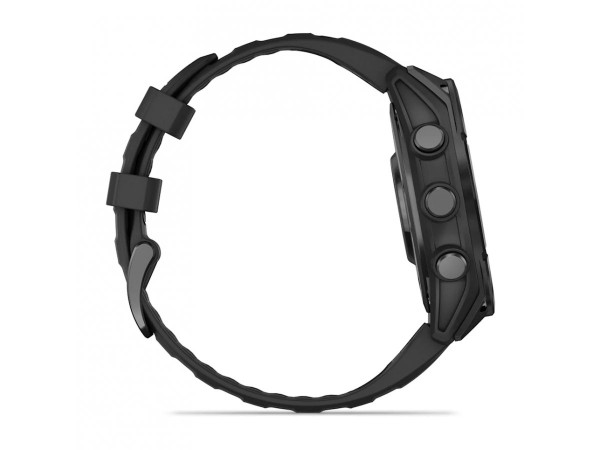 GARMIN FENIX 8 51MM AMOLED SAPPHIRE CARBON GRAY DLC TITANIUM С BLACK/PEBBLE GRAY СИЛИКОНОВА КАИШКА