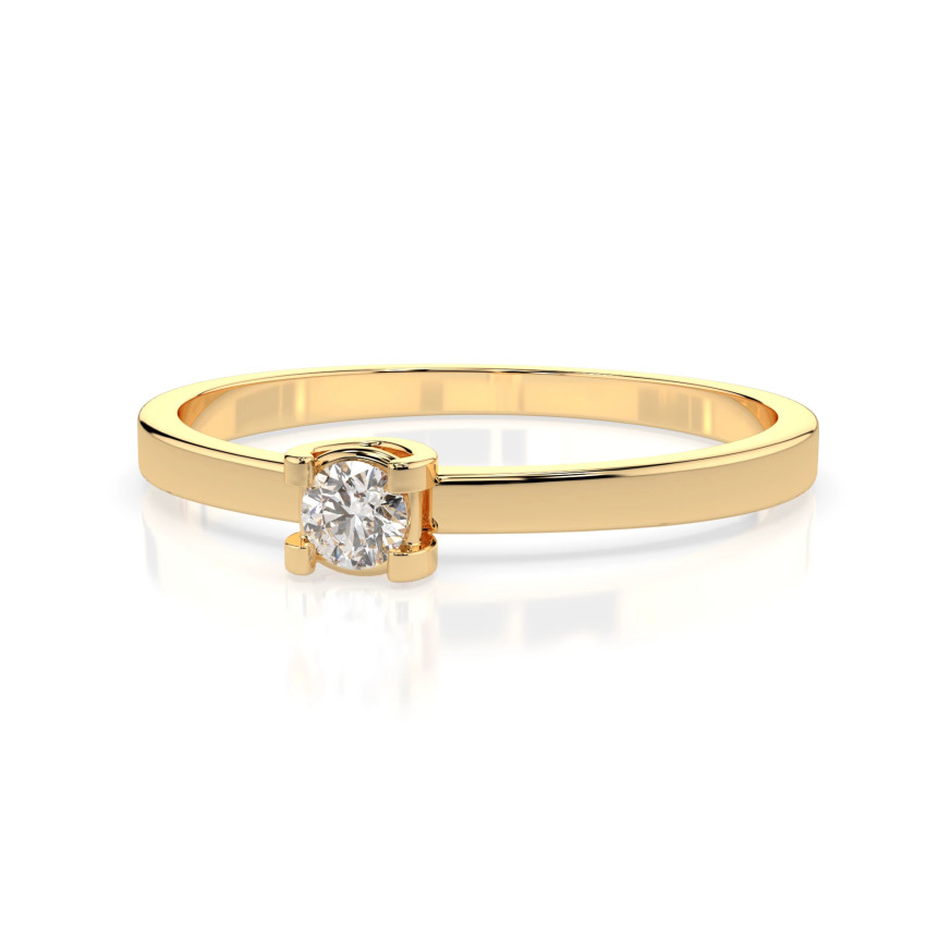 Cara пръстен с диамант 0.10 ct – ЗЛАТНО БИЖУ 14К K101-10022Y(3.0)/14K