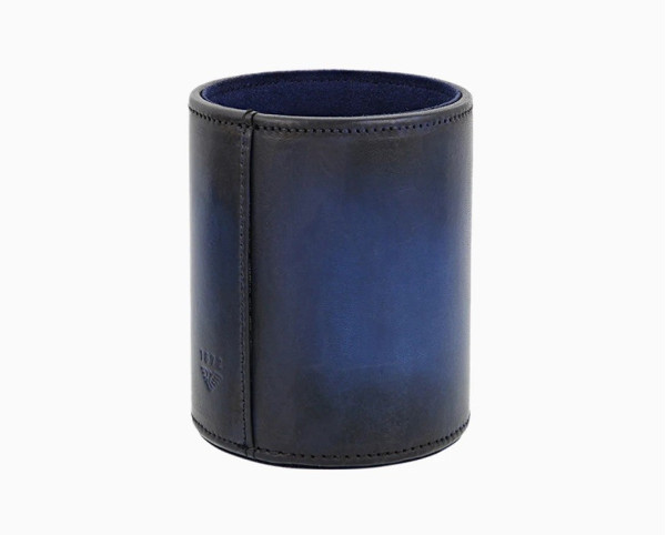 Поставка за пишещи S.T.Dupont ATELIER BLUE LEATHER PEN POT 7108